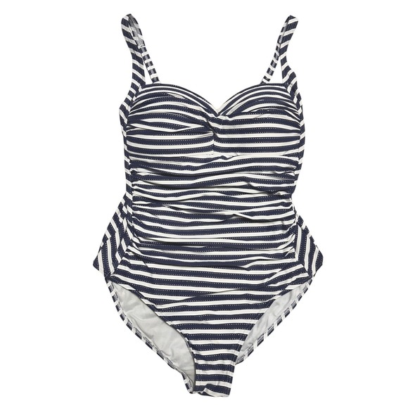 Nip Tuck Other - NipTuck One Piece Swimsuit 12 MultiFit Cup Striped Ruched Tummy Control Slimming